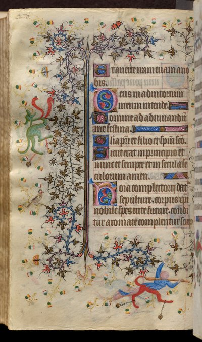 Horas de Carlos o Nobre, rei de Navarra (1361-1425): fol. 135v, Texto de Master of the Brussels Initials and Associates