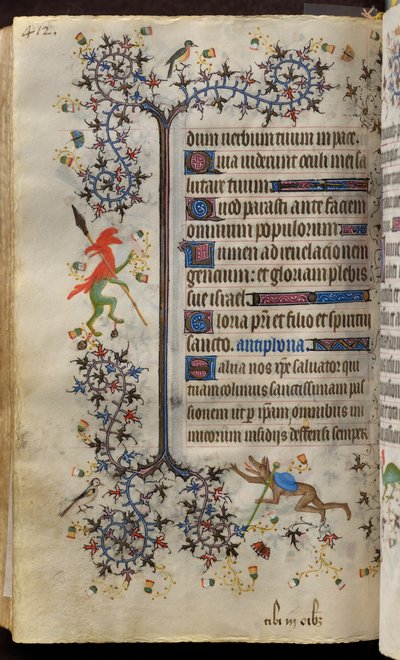 Horas de Carlos o Nobre, rei de Navarra (1361-1425): fol. 200v, Texto de Master of the Brussels Initials and Associates