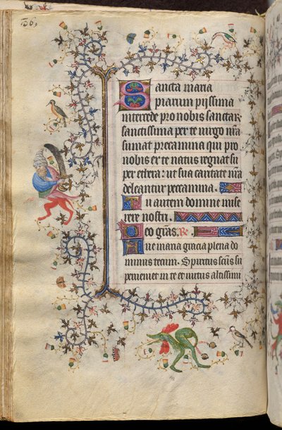 Horas de Carlos o Nobre, rei de Navarra (1361-1425): fol. 43v, Texto de Master of the Brussels Initials and Associates
