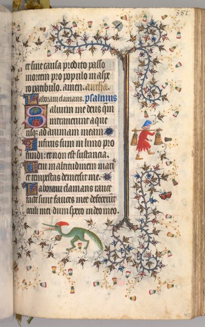 Horas de Carlos Nobre, rei de Navarra 1361-1425: fol. 186r, Texto, c. 1405 de Master of the Brussels Initials and Associates