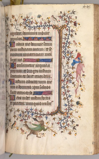 Horas de Carlos Nobre, rei de Navarra 1361-1425: fol. 215r, Texto, c. 1405 de Master of the Brussels Initials and Associates
