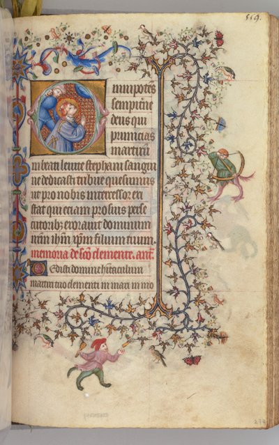 Horas de Carlos Nobre, rei de Navarra 1361-1425, fol. 274r, Santo Estêvão, c. 1405 de Master of the Brussels Initials and Associates