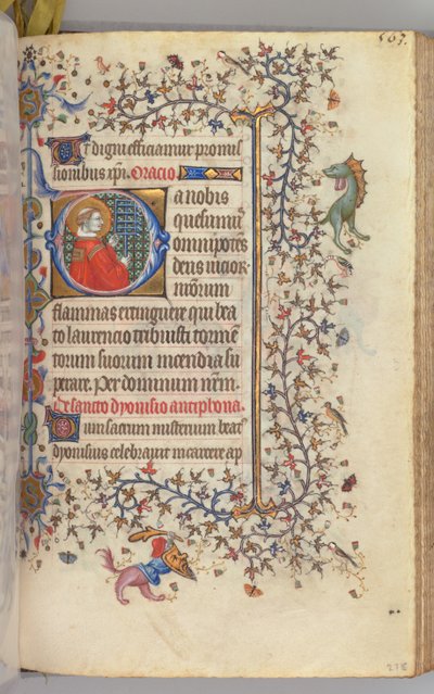 Horas de Carlos Nobre, rei de Navarra 1361-1425, fol. 276r, São Lourenço, c. 1405 de Master of the Brussels Initials and Associates