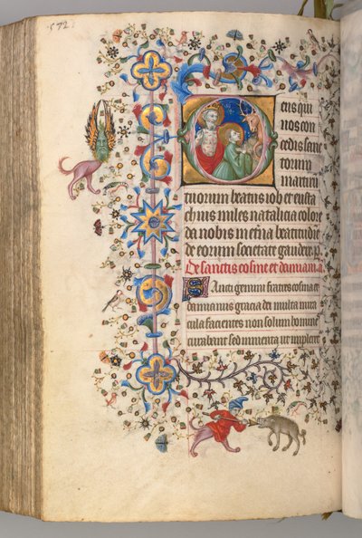 Horas de Carlos Nobre, rei de Navarra 1361-1425, fol. 280v, SS. Jó e Eustace, c. 1405 de Master of the Brussels Initials and Associates