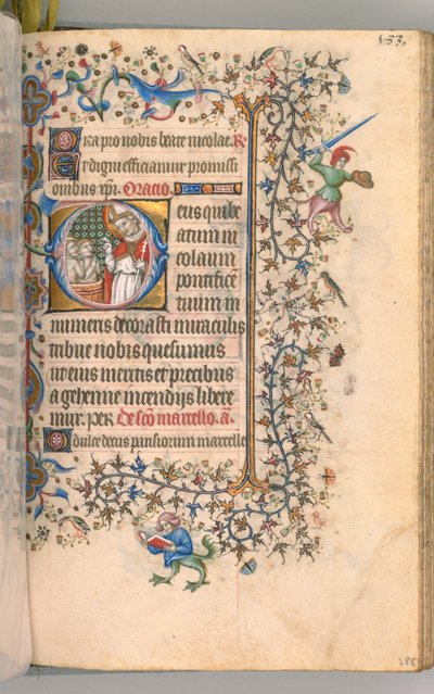 Horas de Carlos Nobre, rei de Navarra 1361-1425, fol. 2865r, São Nicolau, c. 1405 de Master of the Brussels Initials and Associates