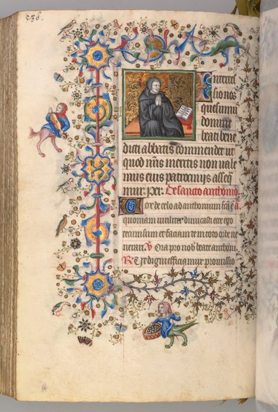 Horas de Carlos Nobre, rei de Navarra 1361-1425, fol. 287vr, St. Benoit, c. 1405 de Master of the Brussels Initials and Associates