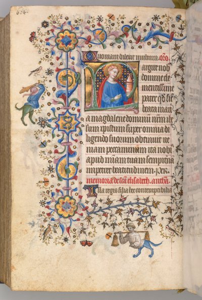 Horas de Carlos Nobre, rei de Navarra 1361-1425, fol. 296v, Santa Maria Madalena, c. 1405 de Master of the Brussels Initials and Associates