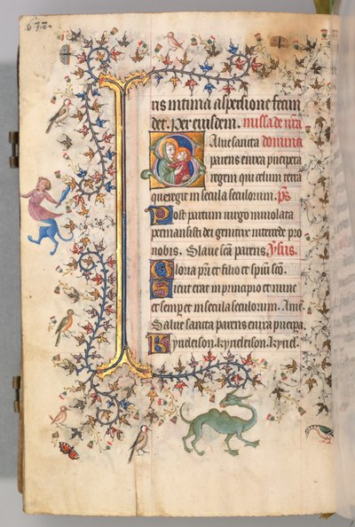 Horas de Carlos Nobre, rei de Navarra 1361-1425, fol. 313v, Virgin and Child, c. 1405 de Master of the Brussels Initials and Associates