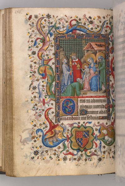 Horas de Carlos Nobre, rei de Navarra 1361-1425: fol. 78v, Adoração dos Magos Sext, c. de Master of the Brussels Initials and Associates