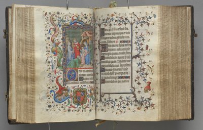Horas de Carlos Nobre, rei de Navarra 1361-1425: fol. 79r, texto, c. 1405 de Master of the Brussels Initials and Associates