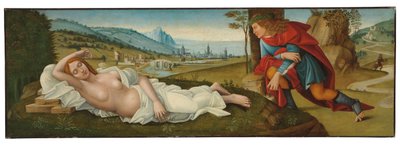 Cymon e Iphigenia (tempera no painel) de Master of the Campana Cassoni