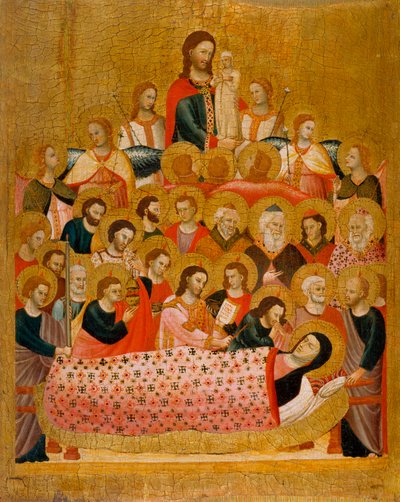 "A Dormição da Virgem" A Dormição da Virgem - Pintura do Mestre da Madonna Cini (activo ca 1330) - ca 1330 - Tempera em painel - 50,3x41,2 - Museu Nacional d