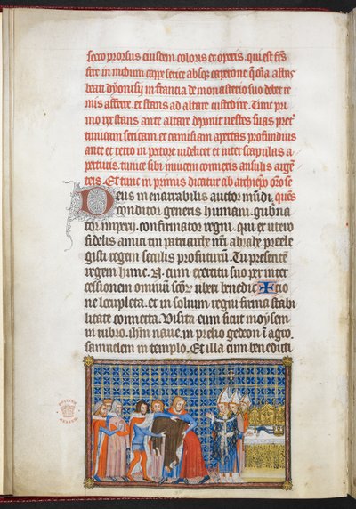 Algodão Tibério B. VIII f.47v O Rei tirando suas vestes exteriores, ilustração do 