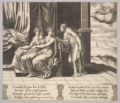 Placa 12: As irmãs da Psyche convencem-na que uma serpente dorme com ela, de 
