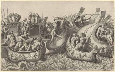 Speculum Romanae Magnificentiae: Batalha Naval, século XVI, século XVI. de Master of the Die