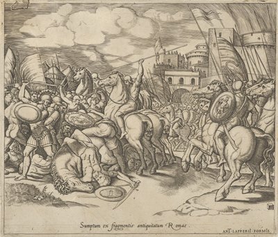 Speculum Romanae Magnificentiae: A Vitória de Scipio [sobre Syphax], século XVI. de Master of the Die
