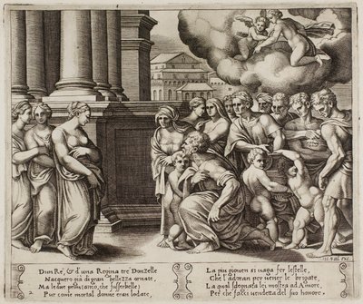 O Povo que presta as honras divinas à Psyche de Master of the Die