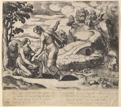 Vénus ordenando a Psyche para tirar água de uma fonte guardada por dragões, da 