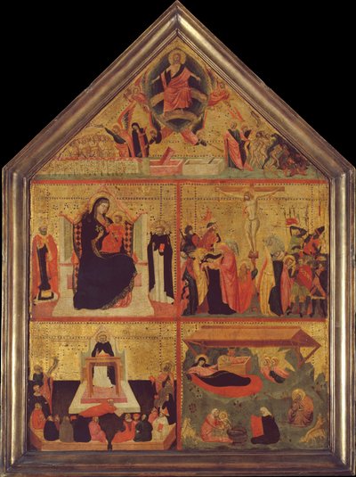 O Juízo Final, A Virgem e o Menino com um Bispo-Santo e São Pedro Mártir ..., ca. 1325 de Master of the Dominican Effigies