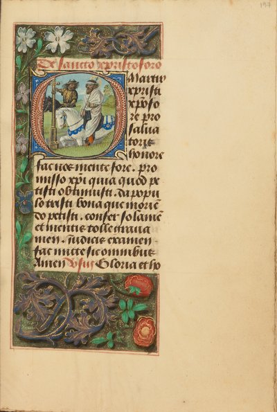 Inicial O: São Cristóvão de Master of the Dresden Prayer Book