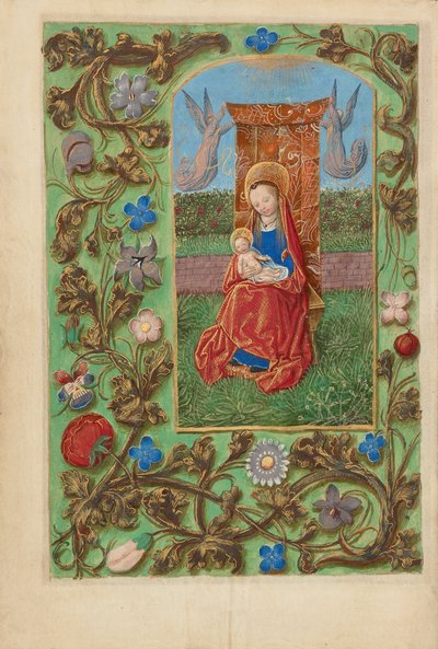 A Virgem e o Menino Entronizado de Master of the Dresden Prayer Book