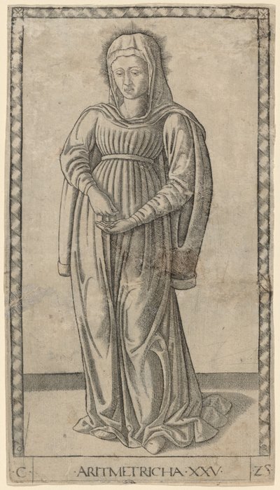 Aritmetricha (Aritmética) de Master of the E Series Tarocchi
