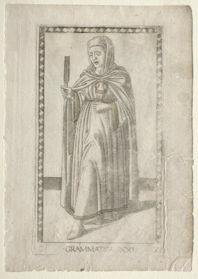 Gramática do Tarocchi, série C: Liberal Arts,  21, antes de 1467. de Master of the E Series Tarocchi
