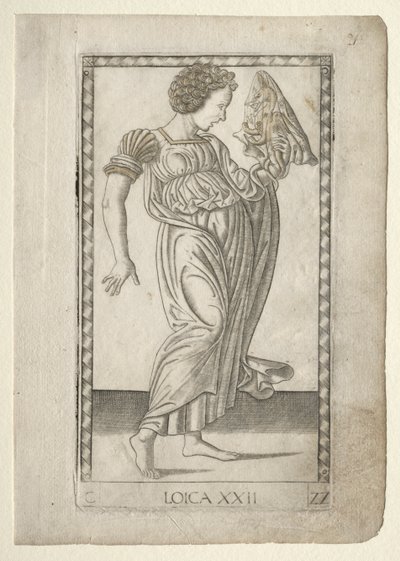 Lógica do Tarocchi, série C: Liberal Arts,  22, antes de 1467. de Master of the E Series Tarocchi
