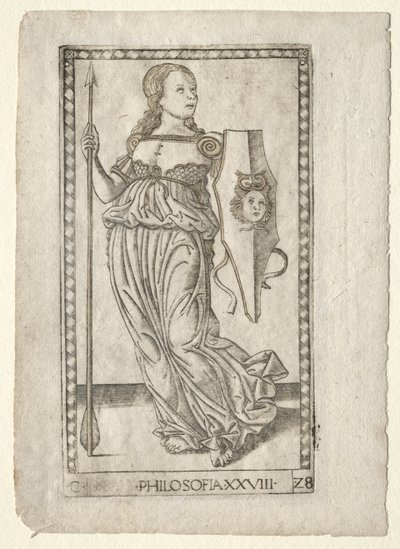 Filosofia do Tarocchi, série C: Liberal Arts,  28, antes de 1467. de Master of the E Series Tarocchi