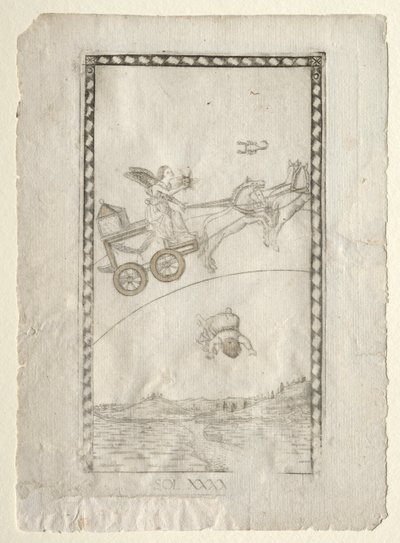 Sol do Tarocchi, série A: Firmamentos do Universo, nº 44, antes de 1467. de Master of the E Series Tarocchi