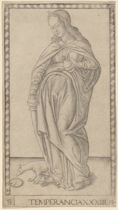Temperança (Temperance) de Master of the E Series Tarocchi