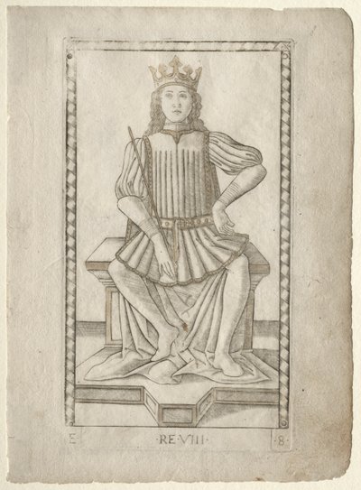 O rei do Tarocchi, série E: Conditions of Man,  8, antes de 1467. de Master of the E Series Tarocchi