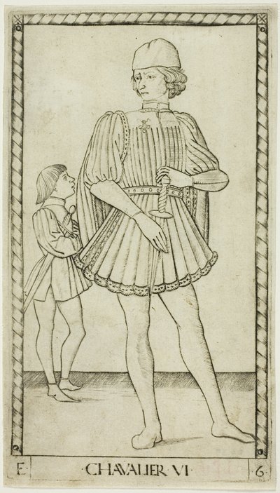 O Cavaleiro, placa seis de The Ranks and Conditions of Men de Master of the E Series Tarocchi