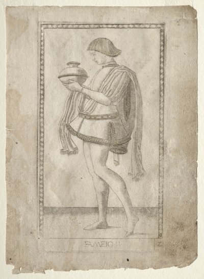 O Servo do Tarocchi, série E: Condições do Homem, nº 2, antes de 1467. de Master of the E Series Tarocchi