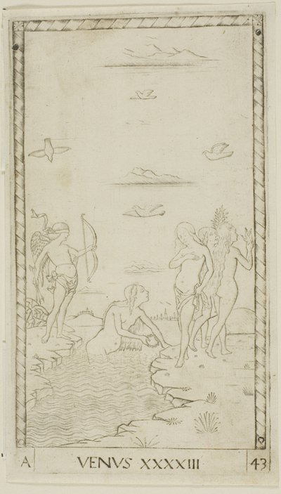 Vênus, placa 43 de Planetas e Esferas de Master of the E Series Tarocchi