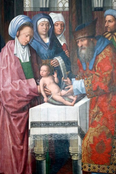 Museu de Évora. Mestre do retábulo de Évora. A circuncisão de Cristo. Óleo sobre painel. Escola flamenga 1500. Portugal. de Master of the Evora Altarpiece