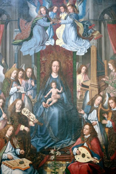 Museu de Évora. Mestre do retábulo de Évora. A glorificação da Virgem Santa. Óleo sobre painel. Escola flamenga 1500. Portugal. de Master of the Evora Altarpiece