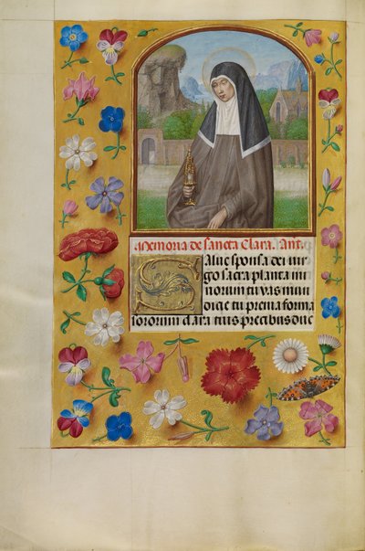 Santa Clara com uma custódia de Master of the First Prayer Book of Maximilian