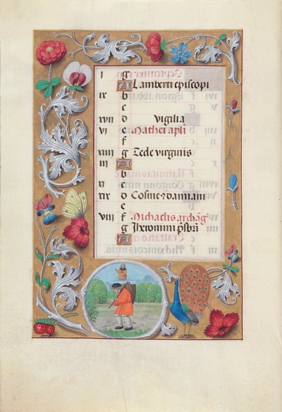 Horas da rainha Isabel, a Católica, rainha de Espanha:  Fol. 10v, setembro de Master of the First Prayerbook of Maximillian