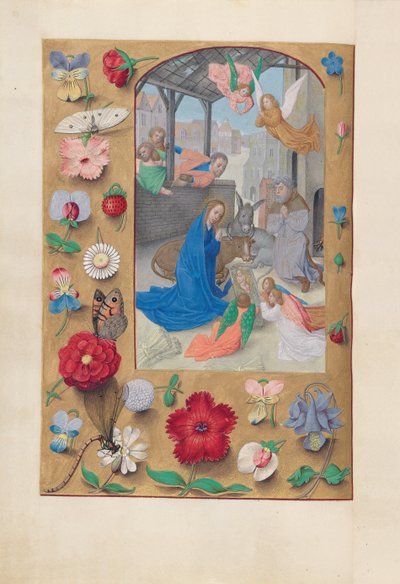 Horas da rainha Isabel, a católica, rainha da Espanha: Fol. 126v, Natividade, c. 1500. de Master of the First Prayerbook of Maximillian