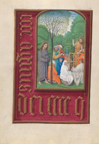 Horas da rainha Isabel, a católica, rainha da Espanha: Fol. 169v, São João Batista, c. 1500. de Master of the First Prayerbook of Maximillian