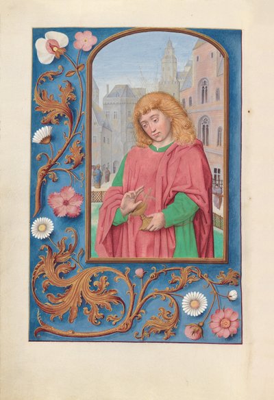 Horas da rainha Isabel, a católica, rainha da Espanha: Fol. 171, São João Evangelista, c. 1500. de Master of the First Prayerbook of Maximillian