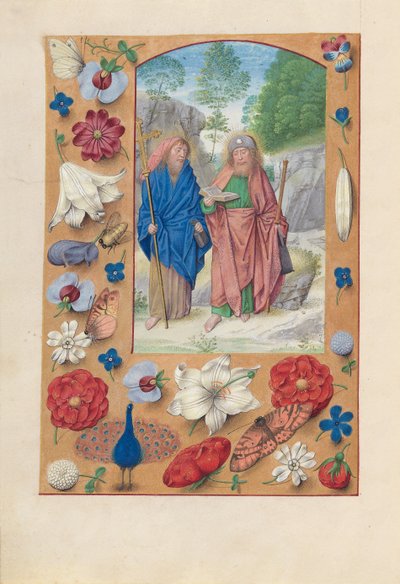 Horas da rainha Isabel, a católica, rainha da Espanha: Fol. 175v, Santos Filipe e Tiago, c. 1500. de Master of the First Prayerbook of Maximillian