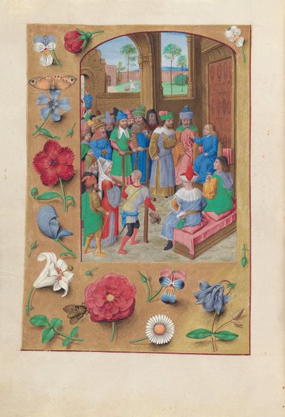 Horas da rainha Isabel, a católica, rainha da Espanha: Fol. 195v, St. Suzanne, c. 1500. de Master of the First Prayerbook of Maximillian