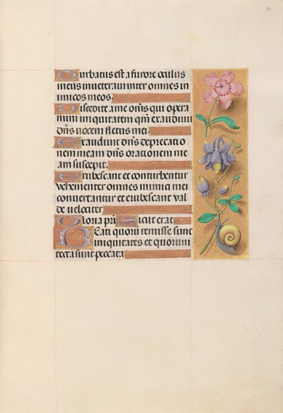 Horas da rainha Isabel, a católica, rainha da Espanha: Fol. 201r, c. 1500. de Master of the First Prayerbook of Maximillian