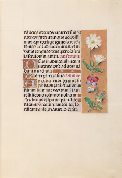 Horas da rainha Isabel, a católica, rainha da Espanha: Fol. 20r, c. 1500. de Master of the First Prayerbook of Maximillian