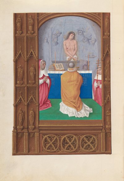 Horas da rainha Isabel, a católica, rainha da Espanha: Fol. 264v, Missa de São Gregório, c. 1500. de Master of the First Prayerbook of Maximillian