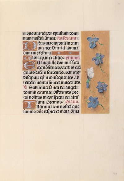 Horas da rainha Isabel, a católica, rainha da Espanha: Fol. 40r, c. 1500. de Master of the First Prayerbook of Maximillian