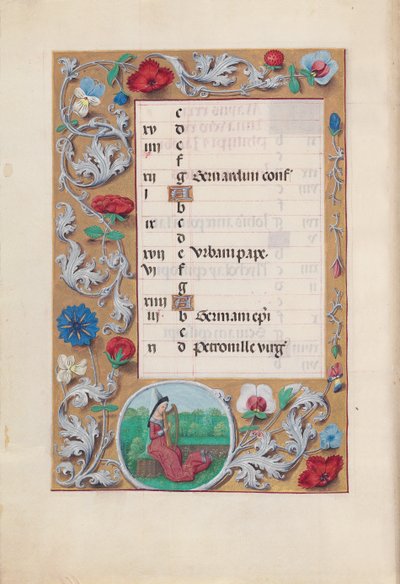 Horas da rainha Isabel, a católica, rainha da Espanha: Fol. 6v, maio, c. 1500. de Master of the First Prayerbook of Maximillian