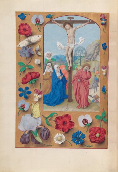 Horas da rainha Isabel, a católica, rainha da Espanha: Fol. 72v, Crucificação, c. 1500. de Master of the First Prayerbook of Maximillian